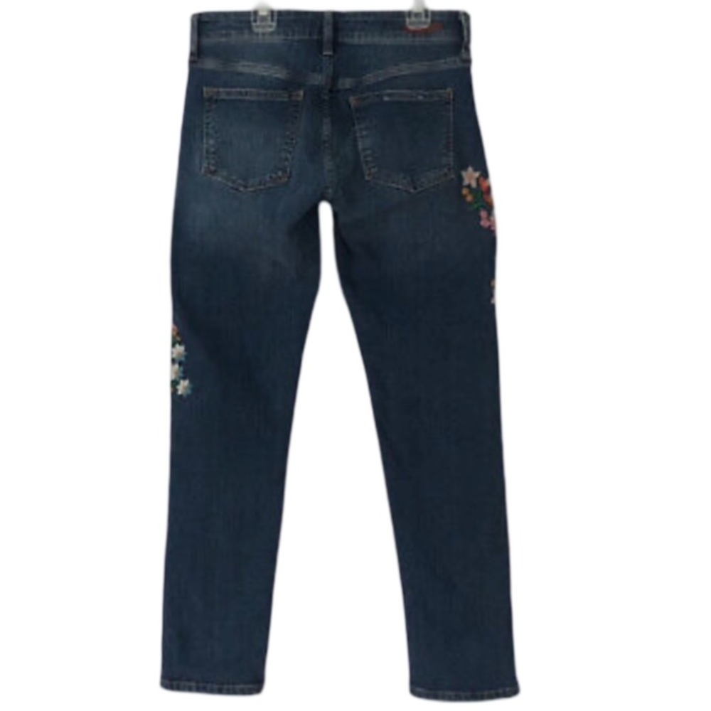 Anthropologie Pilcro Floral Embroidery Mid Rise Straight Leg Boyfriend Jeans - Picture 5 of 10